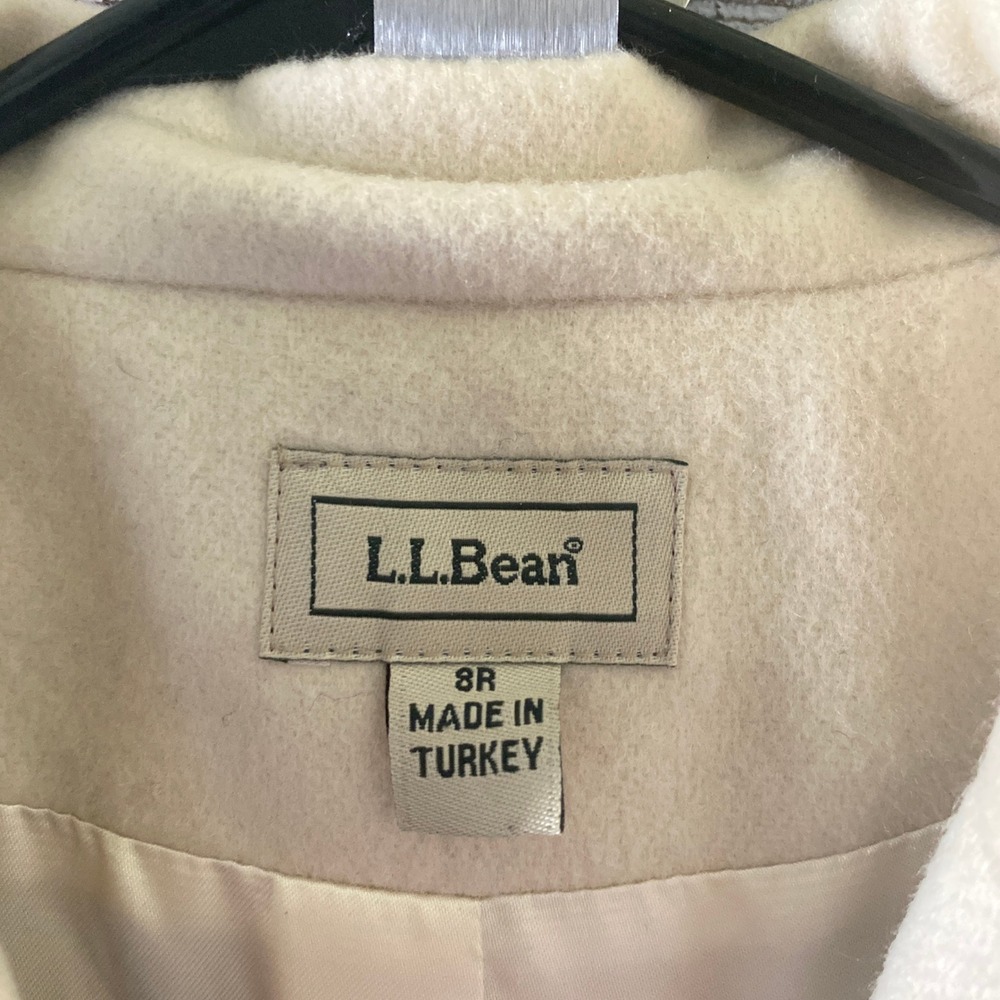 LL Bean Women's Long-Sleeved Button-Down Blazer Size 8R Cream Wool Cashmere - Picture 6 of 8
